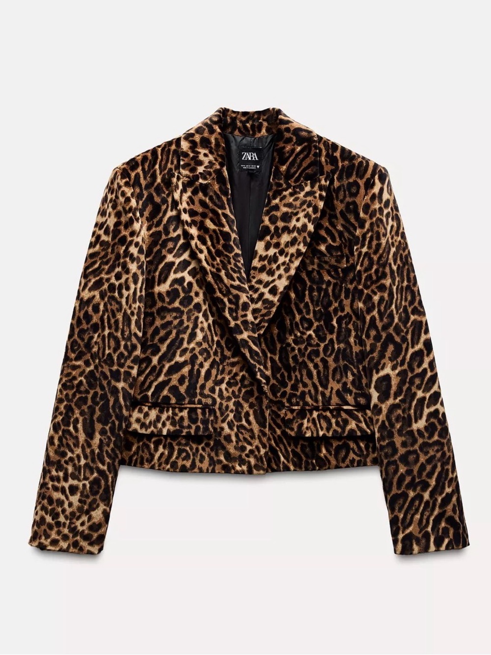 Zara Leopard Print Faux Fur Blazer - Brown & Black